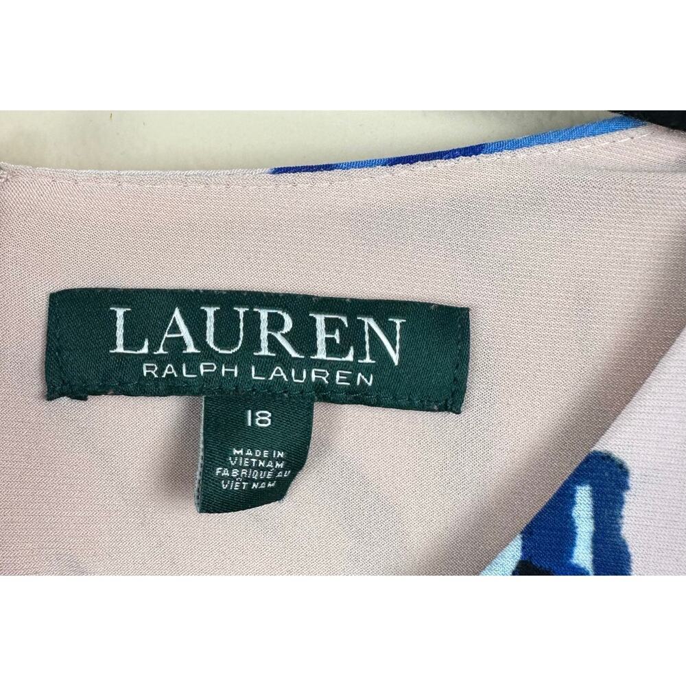 Lauren Ralph Lauren Womens Floral A-Line Dress Size 18 Stretch Coastal Grandma - Picture 3 of 10